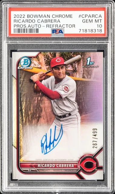 2022 Bowman Chrome Ricardo Cabrera Prospect Autographs Refractor #CPA-RCA card image