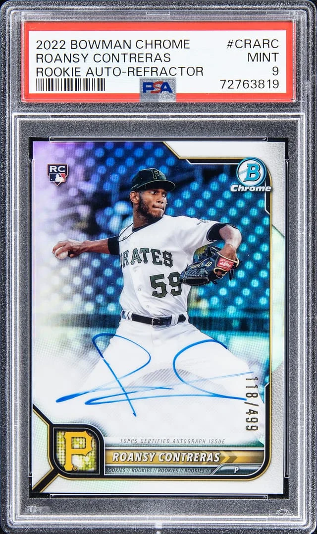 2022 Bowman Chrome Roansy Contreras Autograph - Refractor #CRARC card image