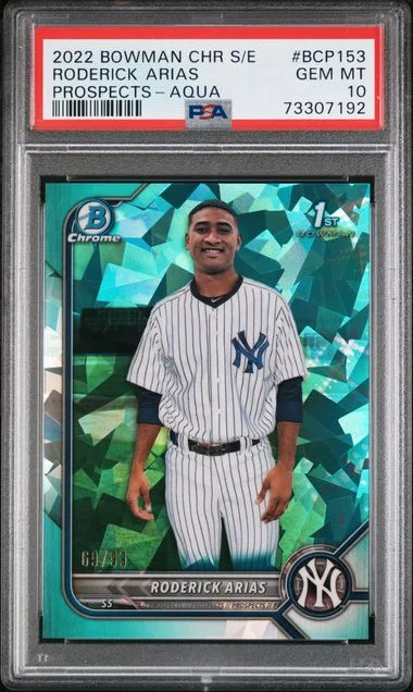 2022 Bowman Chrome Roderick Arias Edition Prospects Aqua #BCP-153 card image