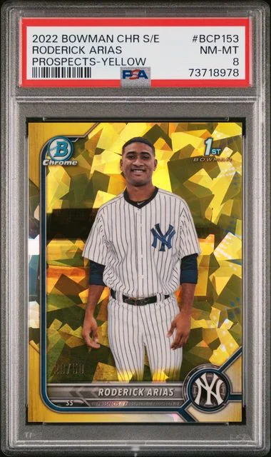 2022 Bowman Chrome Roderick Arias Edition Prospects Yellow #BCP153 card image