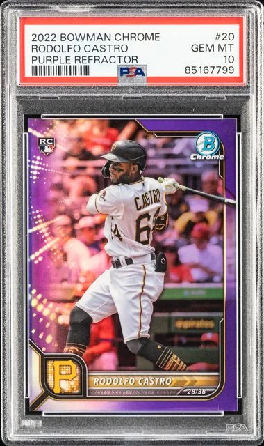 2022 Bowman Chrome Rodolfo Castro Purple Refractor #20 card image