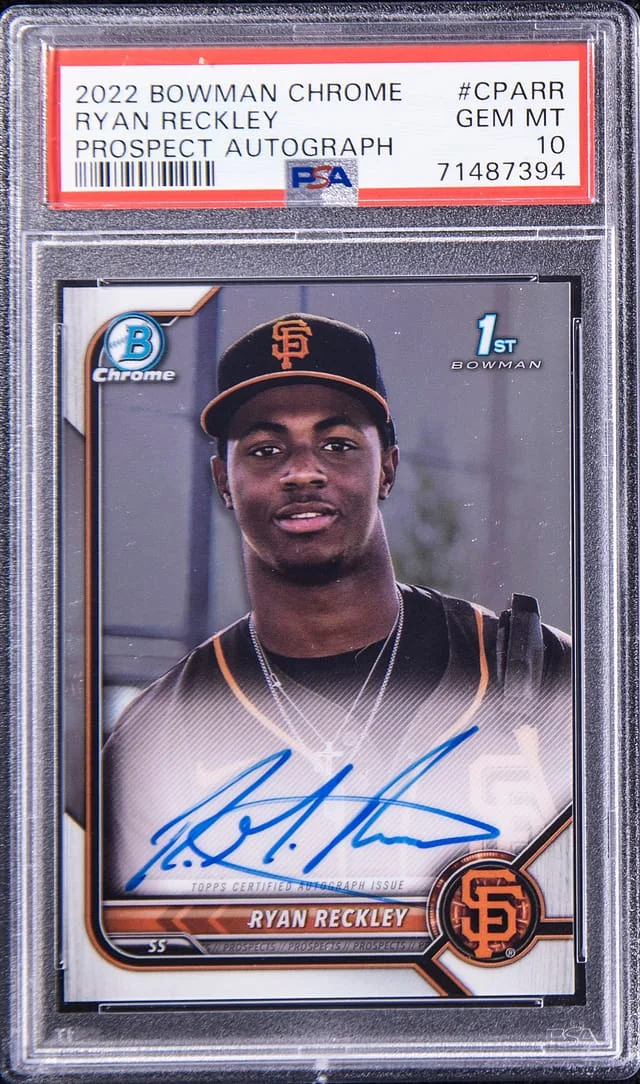 2022 Bowman Chrome Ryan Reckley Prospect Autographs #CPAJRR card image