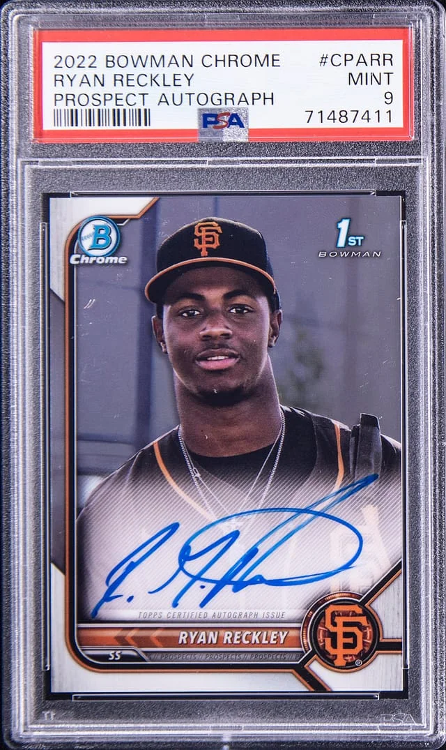 2022 Bowman Chrome Ryan Reckley Prospect Autographs #CPARR card image