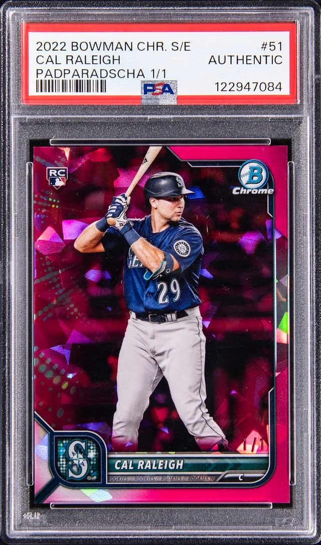 2022 Bowman Chrome Sapphire Cal Raleigh Edition Yellow #51 card image