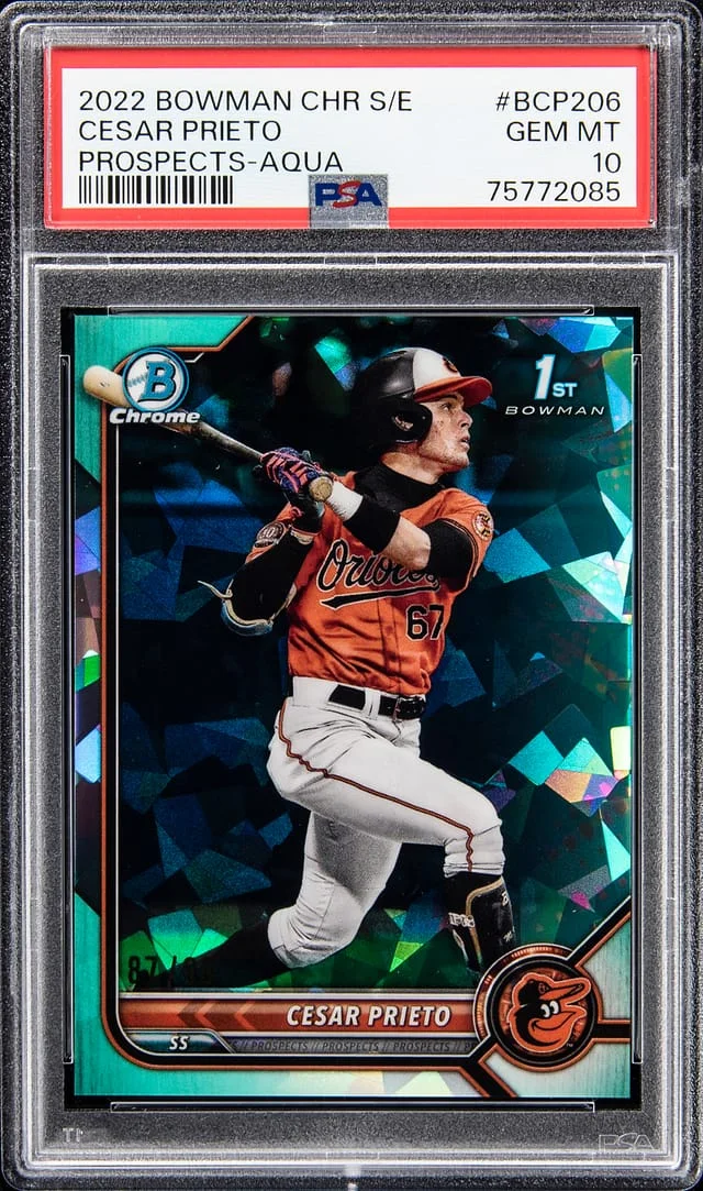 2022 Bowman Chrome Sapphire Cesar Prieto Edition Prospects-Aqua #BCP206 card image