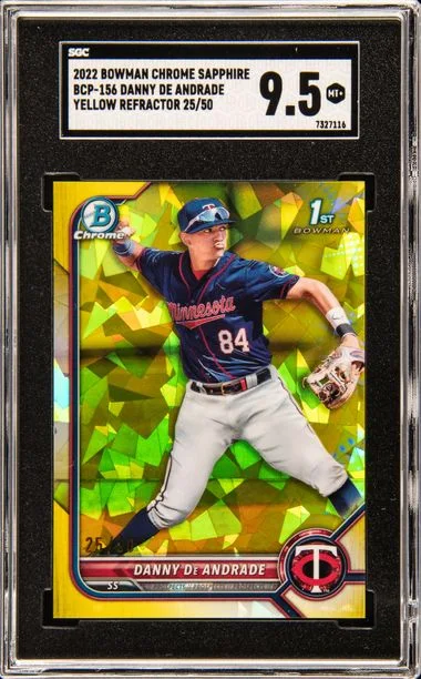 2022 Bowman Chrome Sapphire Danny De Andrade Edition Yellow Refractor #BCP-156 card image
