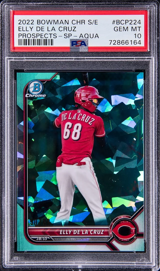 2022 Bowman Chrome Sapphire Elly De La Cruz Prospects SP Aqua #BCP-224 card image