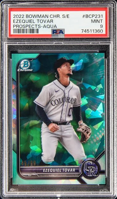 2022 Bowman Chrome Sapphire Ezequiel Tovar Edition Prospects Aqua #BCP-231 card image