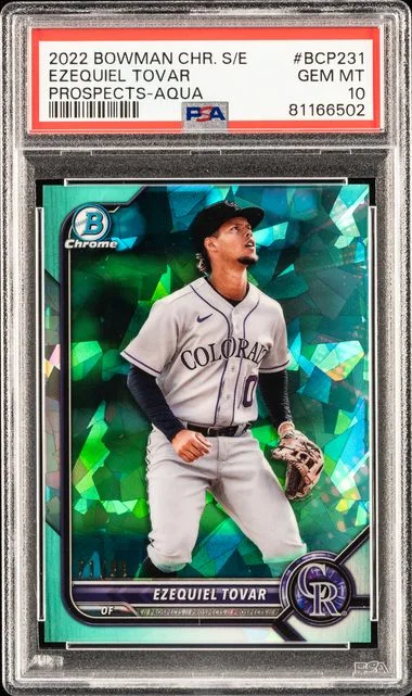 2022 Bowman Chrome Sapphire Ezequiel Tovar Edition Prospects Aqua #Bcp231 card image