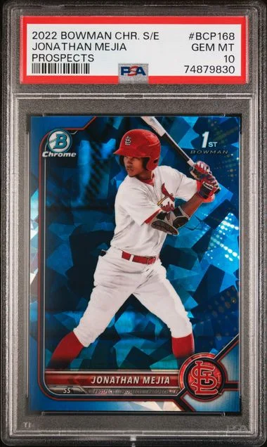2022 Bowman Chrome Sapphire Jonathan Mejia Edition Prospects #BCP168 card image