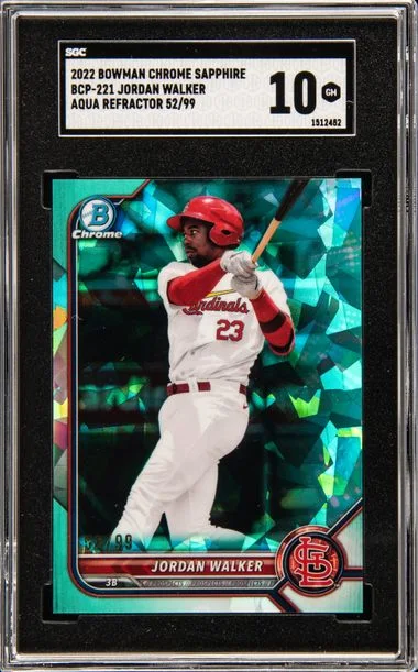 2022 Bowman Chrome Sapphire Jordan Walker Edition Aqua Refractor #BCP-221 card image