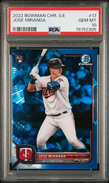 2022 Bowman Chrome Sapphire Jose Miranda Edition #17 card image