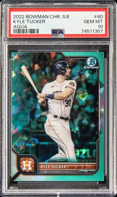 2022 Bowman Chrome Sapphire Kyle Tucker Edition Aqua #40 card image