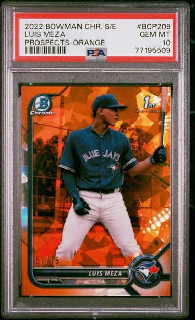 2022 Bowman Chrome Sapphire Luis Meza Edition Prospects #BCP209 card image