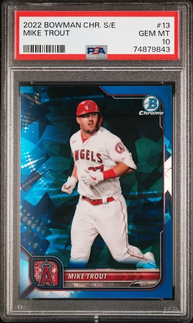 2022 Bowman Chrome Sapphire Mike Trout #13 card image