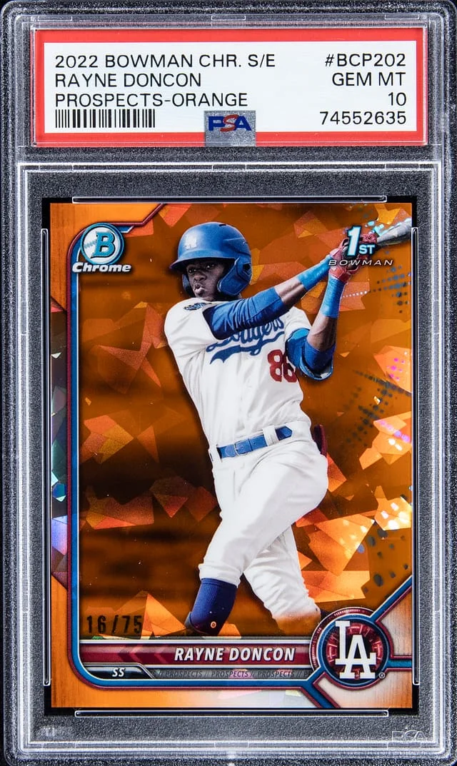 2022 Bowman Chrome Sapphire Rayne Doncon Edition Prospects #BCP202 card image