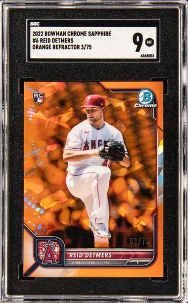2022 Bowman Chrome Sapphire Reid Detmers Edition Orange Refractor #6 card image