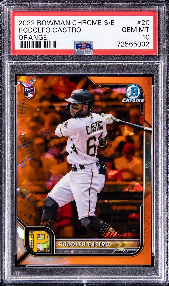 2022 Bowman Chrome Sapphire Rodolfo Castro Orange #20 card image