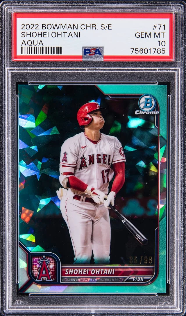 2022 Bowman Chrome Sapphire Shohei Ohtani Edition Aqua #71 card image