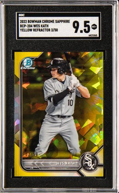 2022 Bowman Chrome Sapphire Wes Kath Edition Yellow Refractor #BCP-204 card image