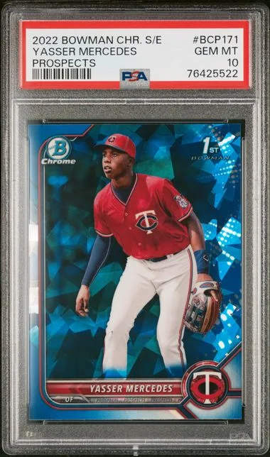 2022 Bowman Chrome Sapphire Yasser Mercedes Edition Prospects #BCP-171 card image