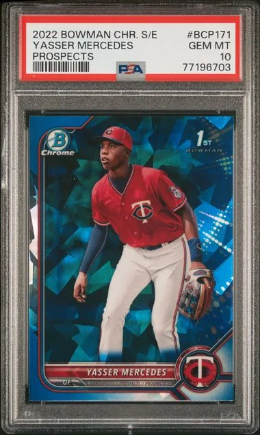 2022 Bowman Chrome Sapphire Yasser Mercedes Edition Prospects #BCP171 card image