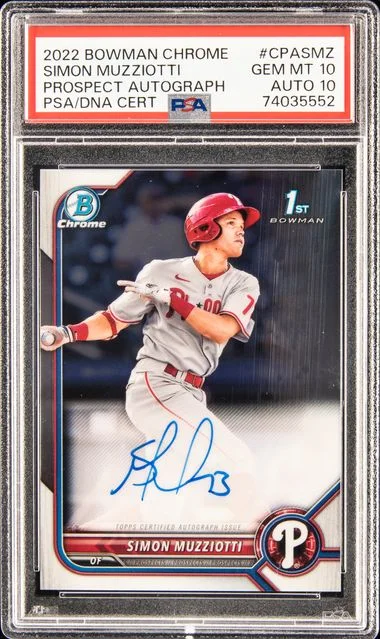 2022 Bowman Chrome Simon Muzziotti Prospect Autographs #CPASMZ card image