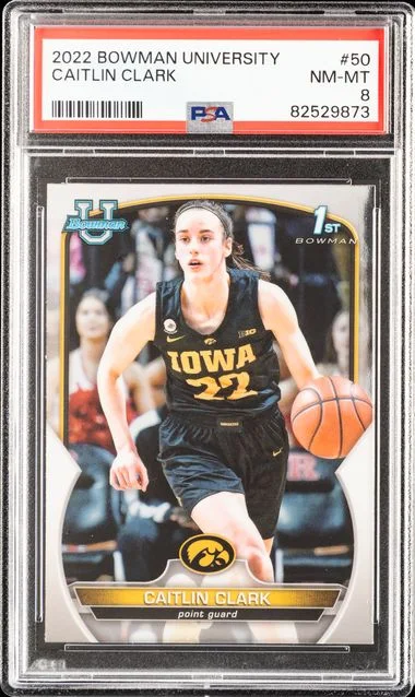2022 Bowman Chrome University Bowman 50 Caitlin Clark #1st card image