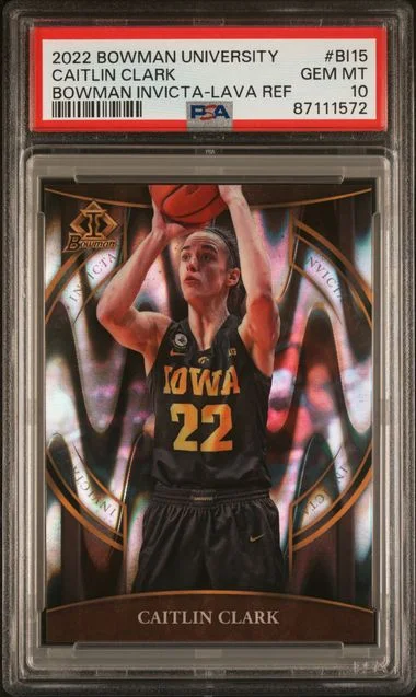 2022 Bowman Chrome University Caitlin Clark Bowman Invicta Lava Refractor #BI15 card image