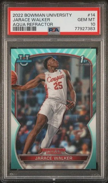 2022 Bowman Chrome University Jarace Walker Aqua Refractor #14 card image