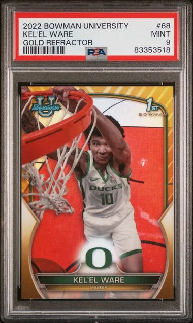 2022 Bowman Chrome University Kel'El Ware Gold Refractor #68 card image