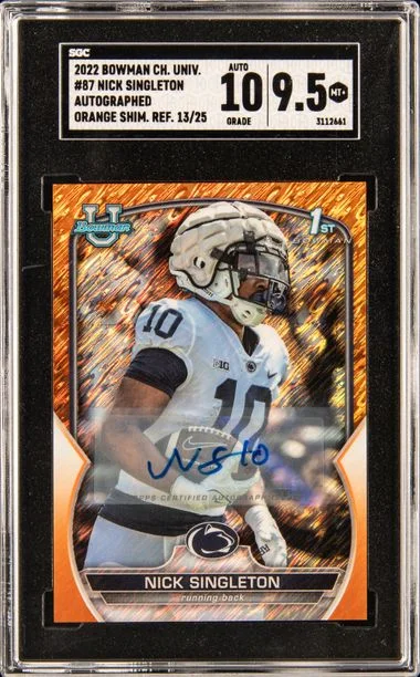 2022 Bowman Chrome University Nick Singleton #87 card image