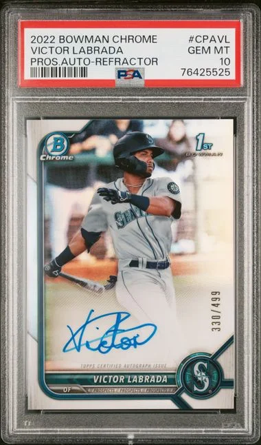 2022 Bowman Chrome Victor Labrada Prospect Autographs Refractor #CPA-VL card image