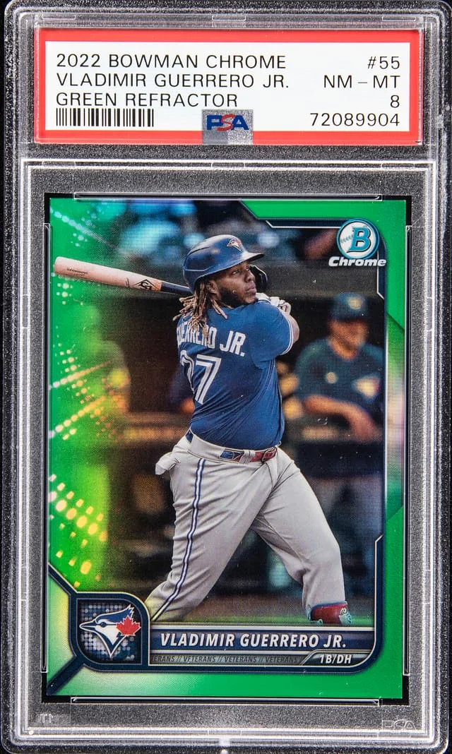 2022 Bowman Chrome Vladimir Guerrero Jr Green Refractor #55 card image