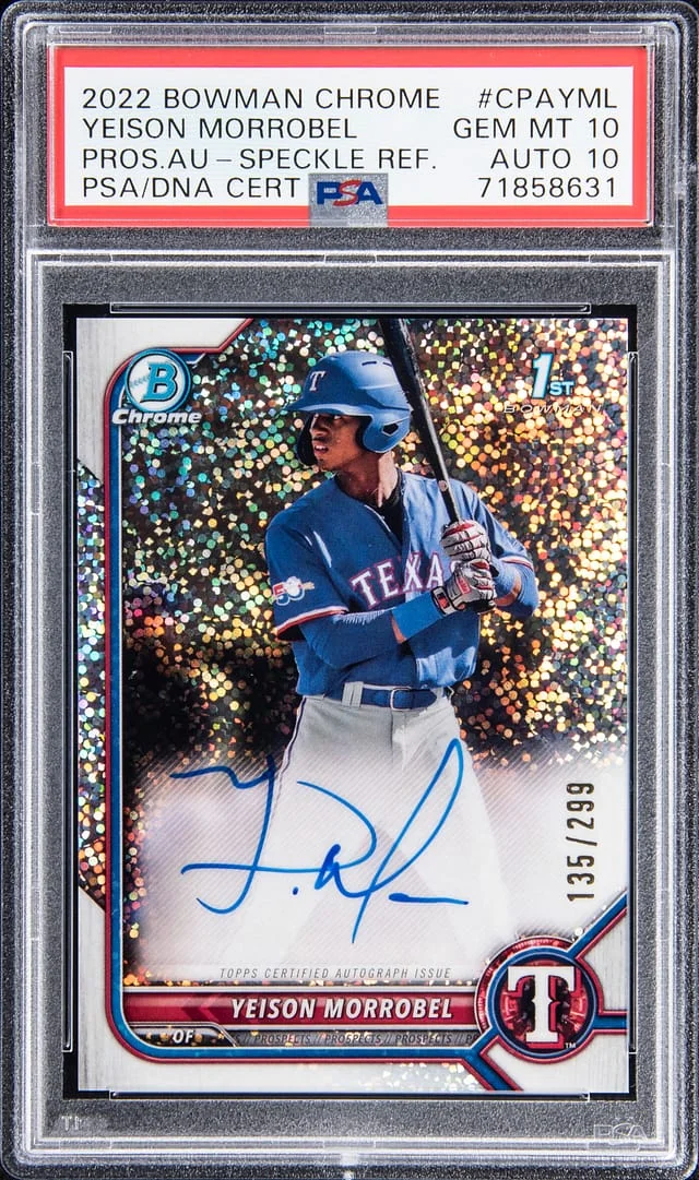 2022 Bowman Chrome Yeison Morrobel Prospect Autographs #CPAYML card image
