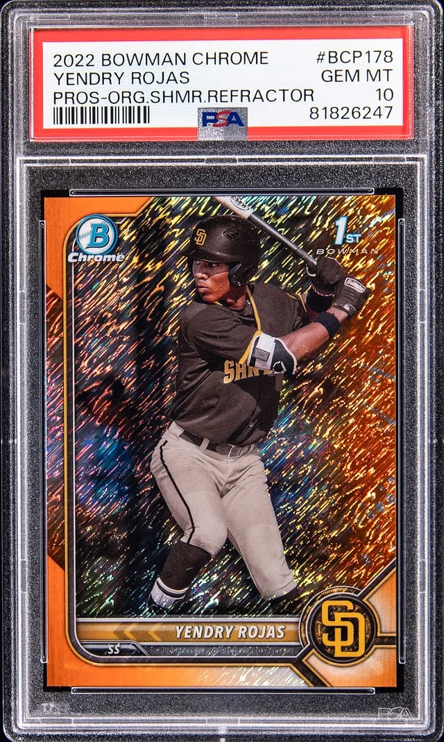 2022 Bowman Chrome Yendry Rojas Prospect Orange Shimmer Refractor #BCP-178 card image