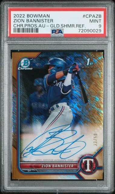 2022 Bowman Chrome Zion Bannister Prospect Autographs Gold Shimmer Refractor #CPAZB card image
