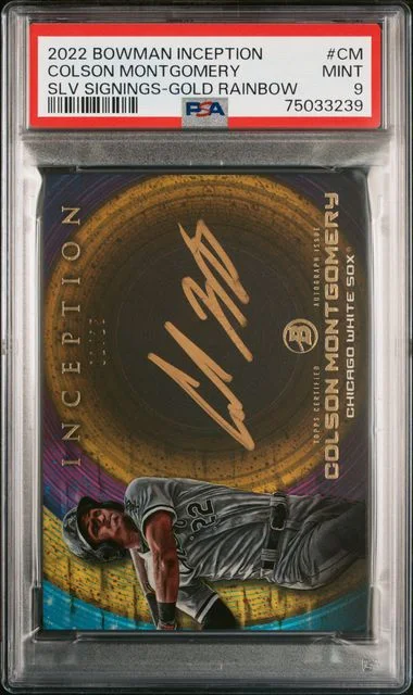2022 Bowman Colson Montgomery Inception Inception Silver Signings Gold Rainbow Foil #ISS-CM card image