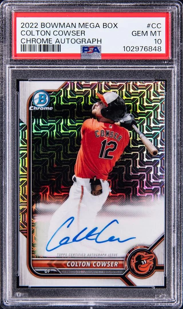 2022 Bowman Colton Cowser Mega Box Chrome Autograph #CC card image