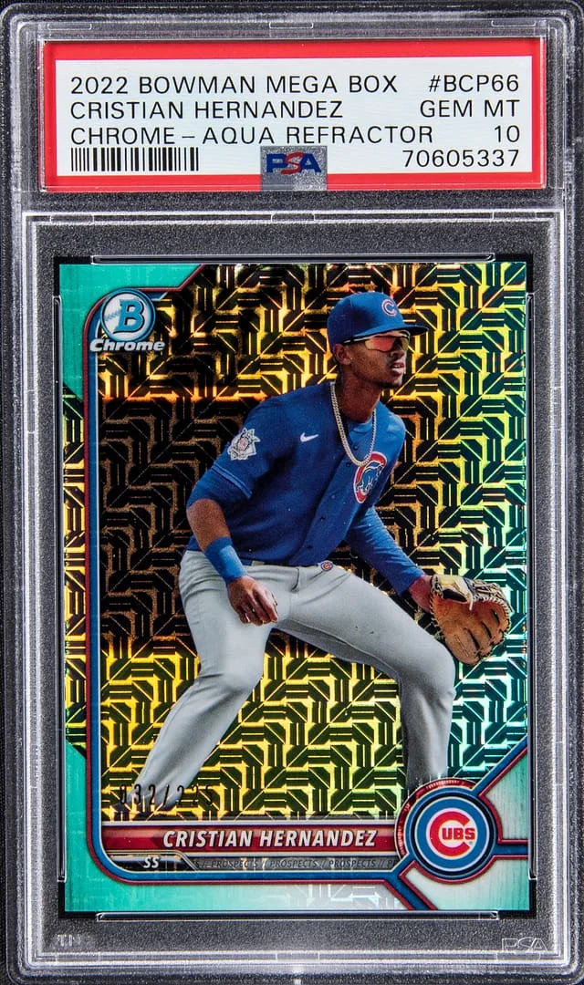 2022 Bowman Cristian Hernandez Mega Box Chrome Aqua Refractor #BCP-66 card image