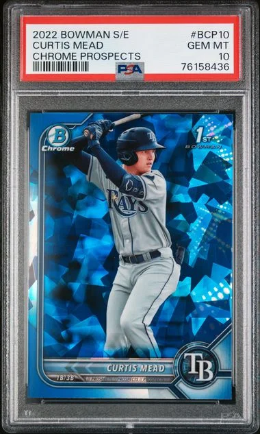 2022 Bowman Curtis Mead Sapphire Edition Chrome Prospects #BCP10 card image