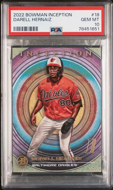 2022 Bowman Darell Hernaiz Inception #18 card image
