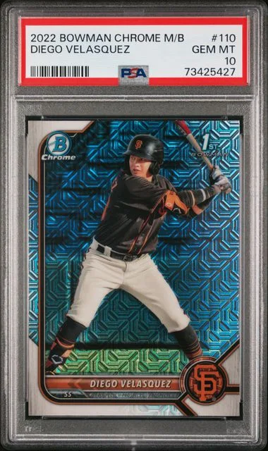 2022 Bowman Diego Velasquez Mega Box Chrome #BCP-110 card image