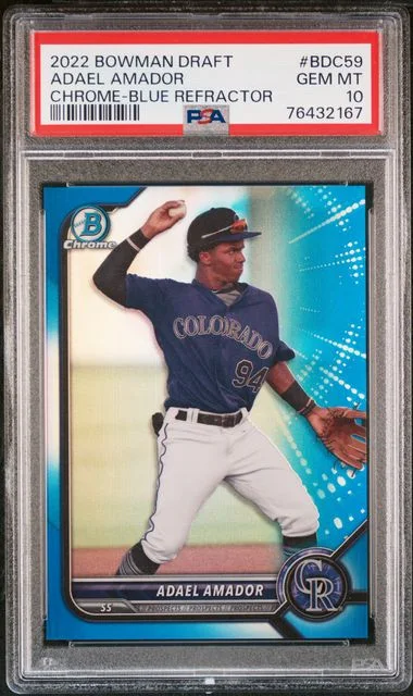 2022 Bowman Draft Adael Amador Chrome-Blue Refractor #Bdc59 card image