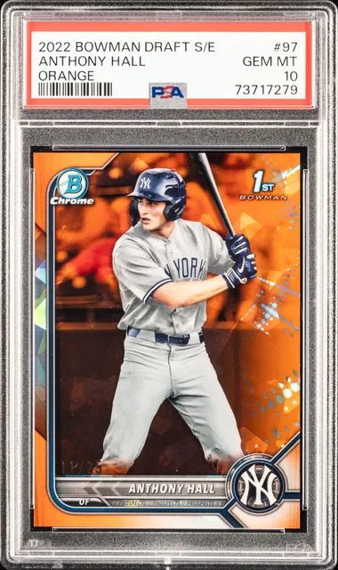 2022 Bowman Draft Anthony Hall Chrome Sapphire Edition Orange #BDC97 card image