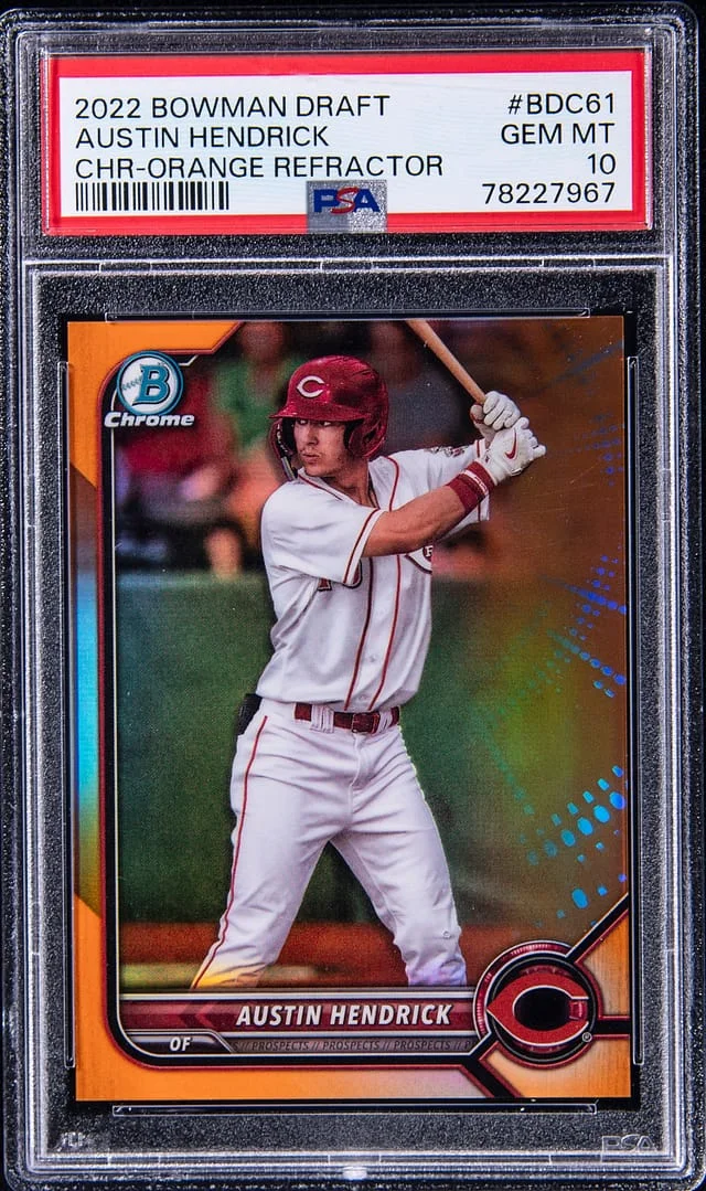 2022 Bowman Draft Austin Hendrick Chrome Orange Refractor #BDC61 card image
