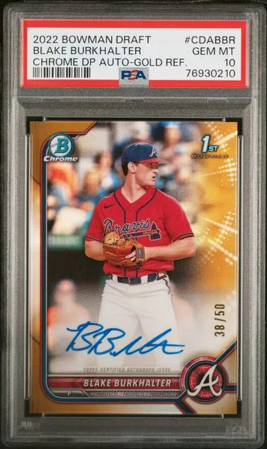 2022 Bowman Draft Blake Burkhalter Chrome Draft Pick Autographs #CDABBR card image
