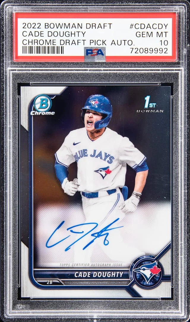 2022 Bowman Draft Cade Doughty Chrome Draft Pick Autograph #CDACDY card image