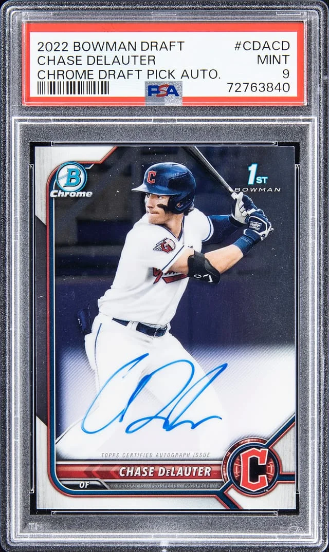 2022 Bowman Draft Chase Delauter Chrome Draft Pick Autograph #CDACD card image