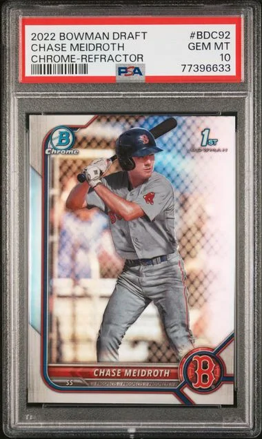 2022 Bowman Draft Chase Meidroth Chrome-Refractor #Bdc92 card image